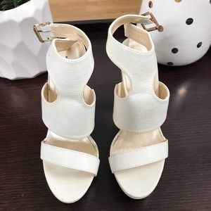 Zanita White Platform Heels